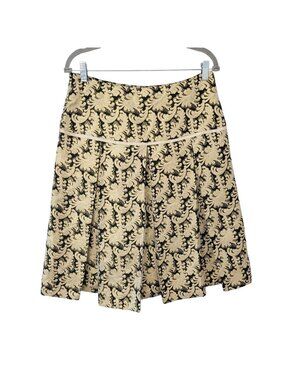 Mac & Jac Brocade Pleated Skirt Womens Size 8 Gold & Black Regal Design Party